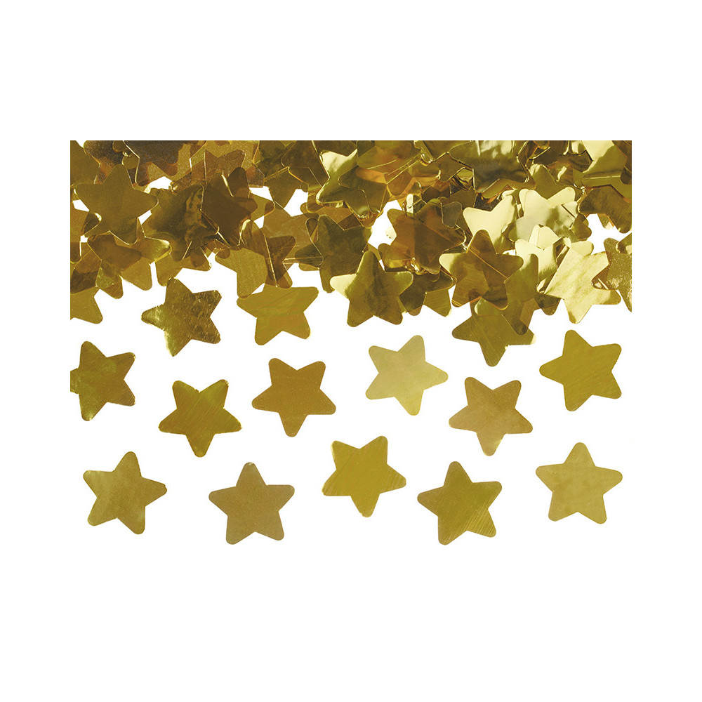 Confetti cannon Stars - gold, metallic, 40 cm