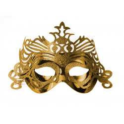 Maska na karnawał Party z ornamentem - złota, 8 x 24 cm