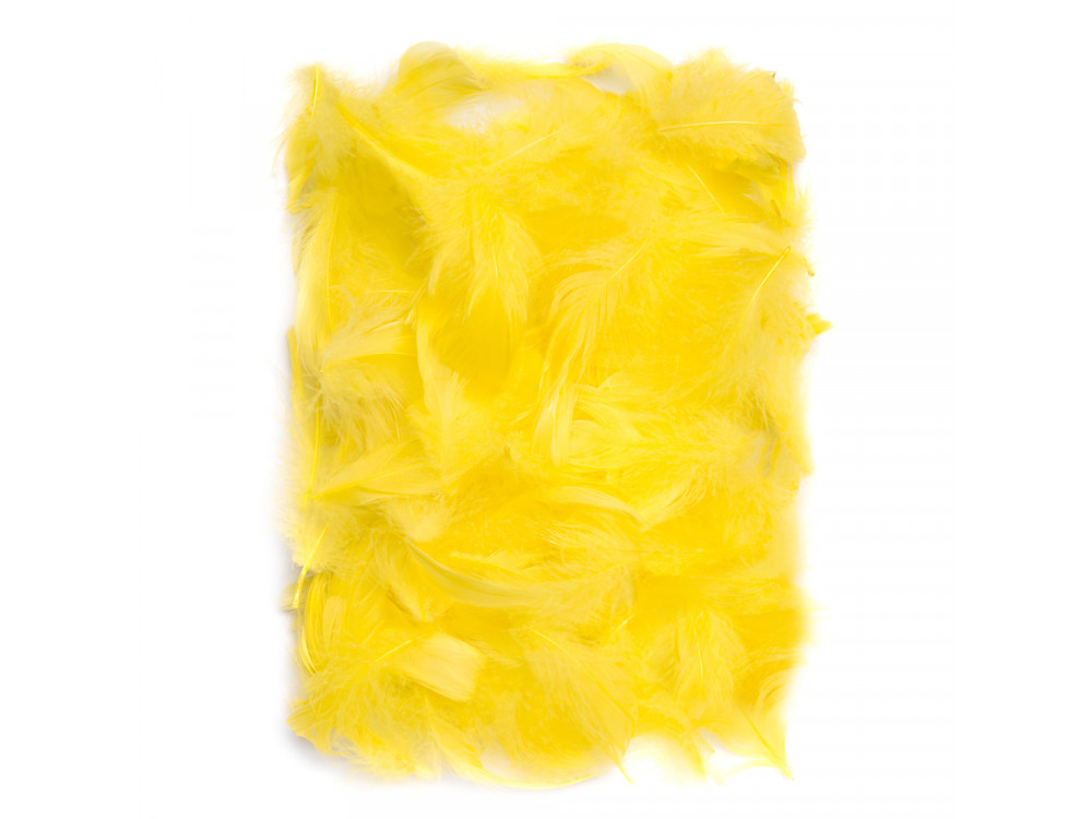 Decorative feathers - DpCraft - yellow, 10 g