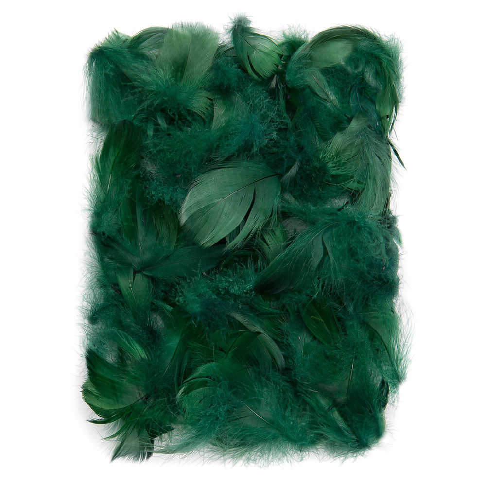 Decorative feathers - DpCraft - dark green, 10 g