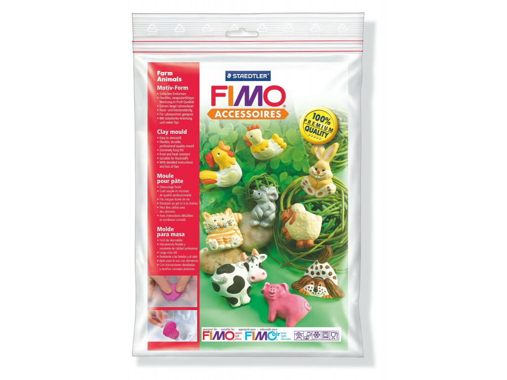 Clay mould Fimo - Staedtler - Farm animals, 9 pcs