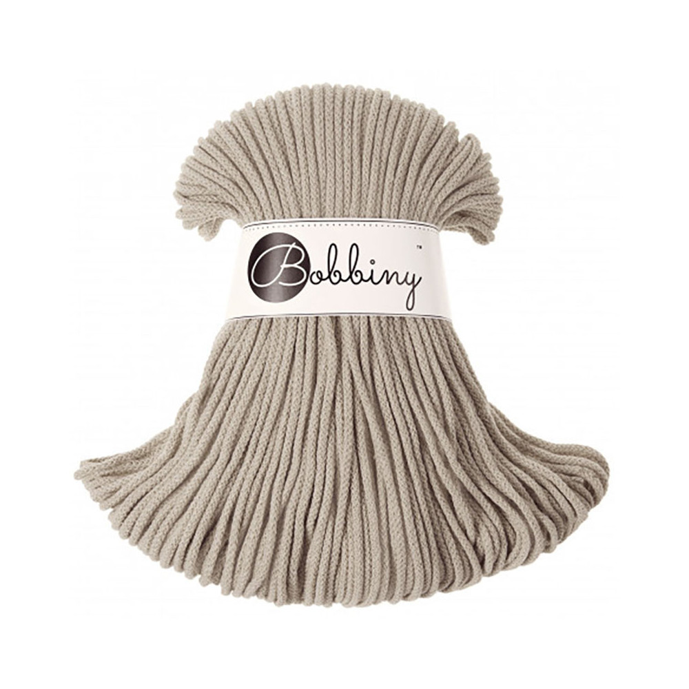 Braided cotton cord Junior - Bobbiny - Beige, 3 mm, 100 m