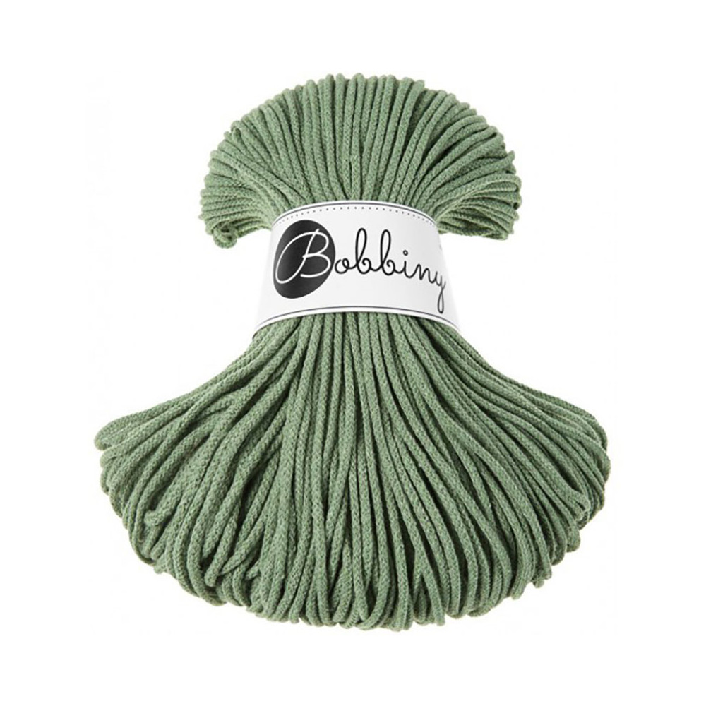 Braided cotton cord Junior - Bobbiny - Eucalyptus Green, 3 mm, 100 m
