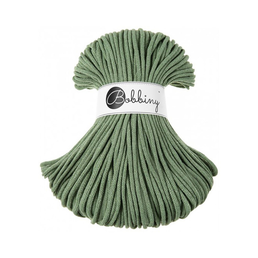 Braided cotton cord Premium - Bobbiny - Eucalyptus Green, 5 mm, 100 m