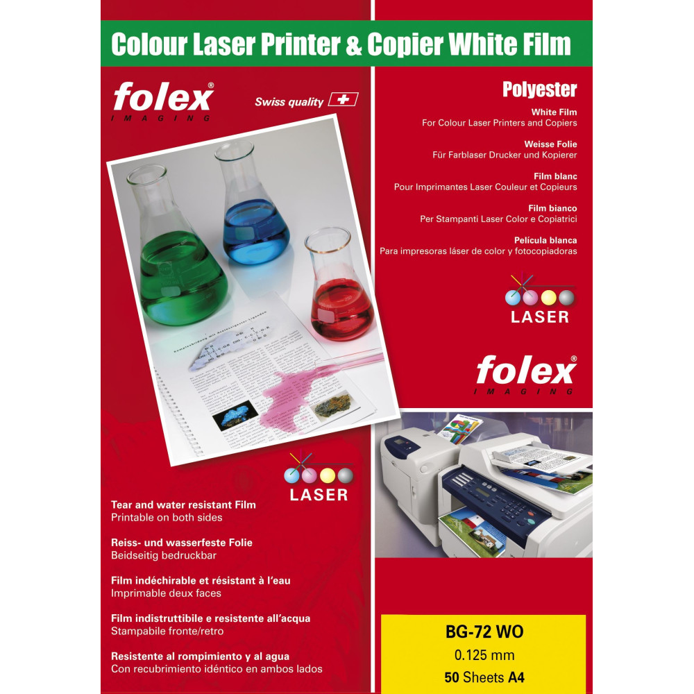 Folia do drukarek laserowych BG-72 WO - Folex - biała, 50 ark.
