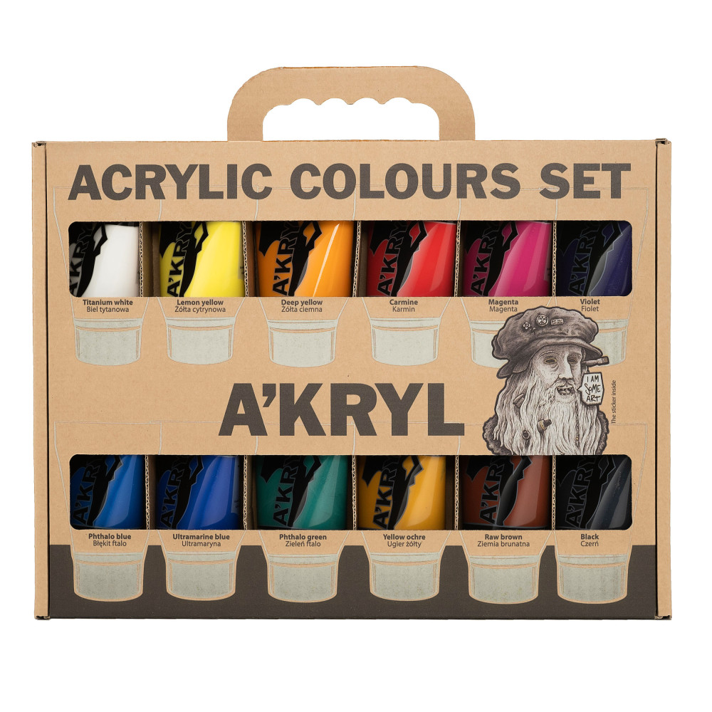 Set of acrylic A'kryl paints - Renesans - 12 colors x 100 ml
