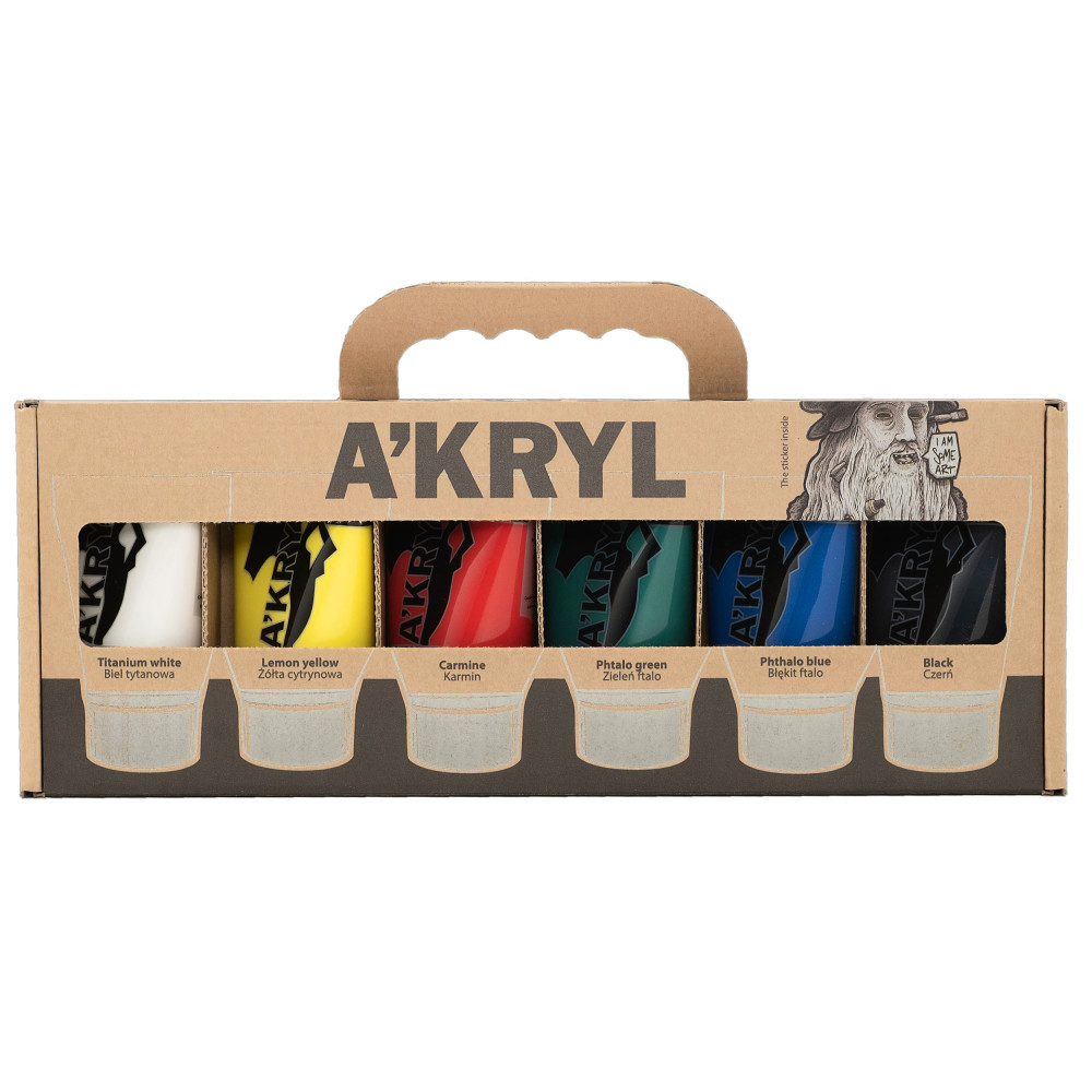 Set of acrylic A'kryl paints - Renesans - 6 colors x 100 ml