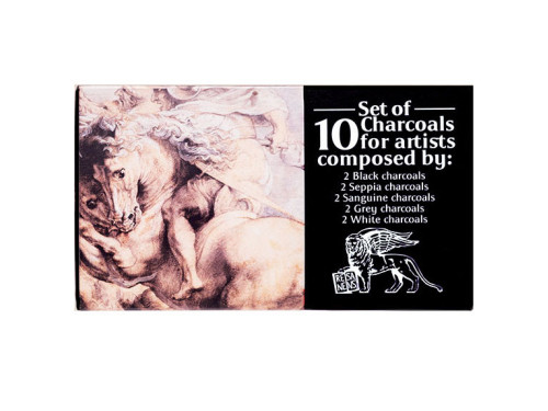 Charcoal for artists - Renesans - 5 colors, 10 pcs