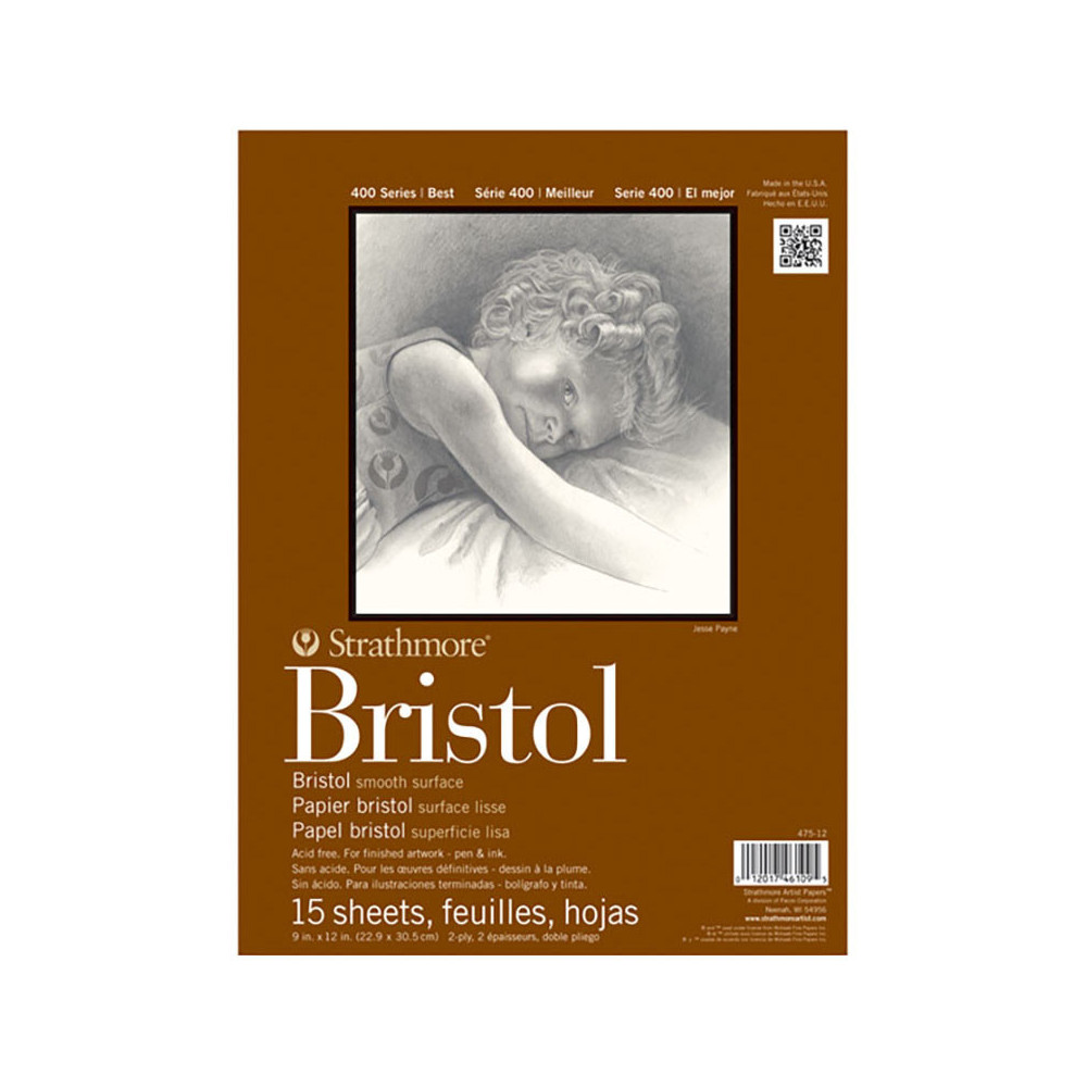 Blok Bristol Smooth, seria 400 - Strathmore - 22,9 x 30,5 cm, 15 ark.