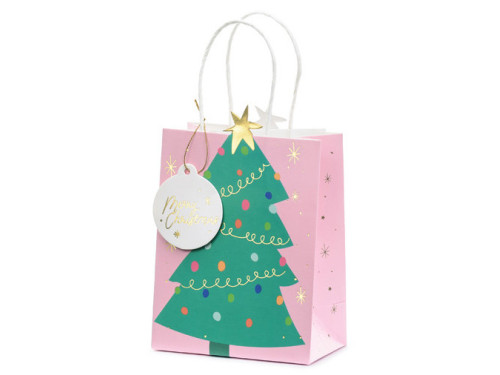 Gift paper bag, Christmas Tree - 14 x 20,5 x 8 cm
