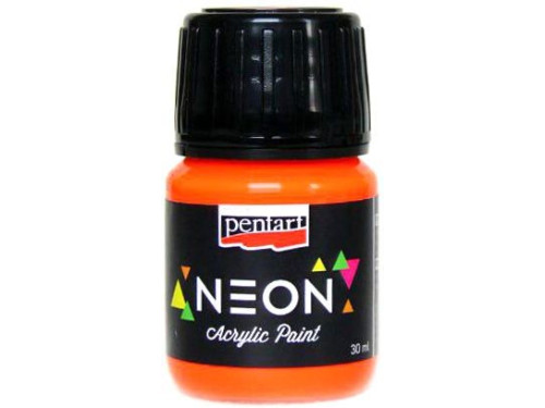 Farba akrylowa, neonowa - Pentart - pomarańczowa, 30 ml