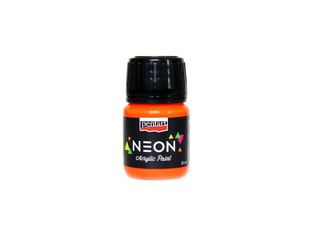 Farba akrylowa, neonowa - Pentart - pomarańczowa, 30 ml