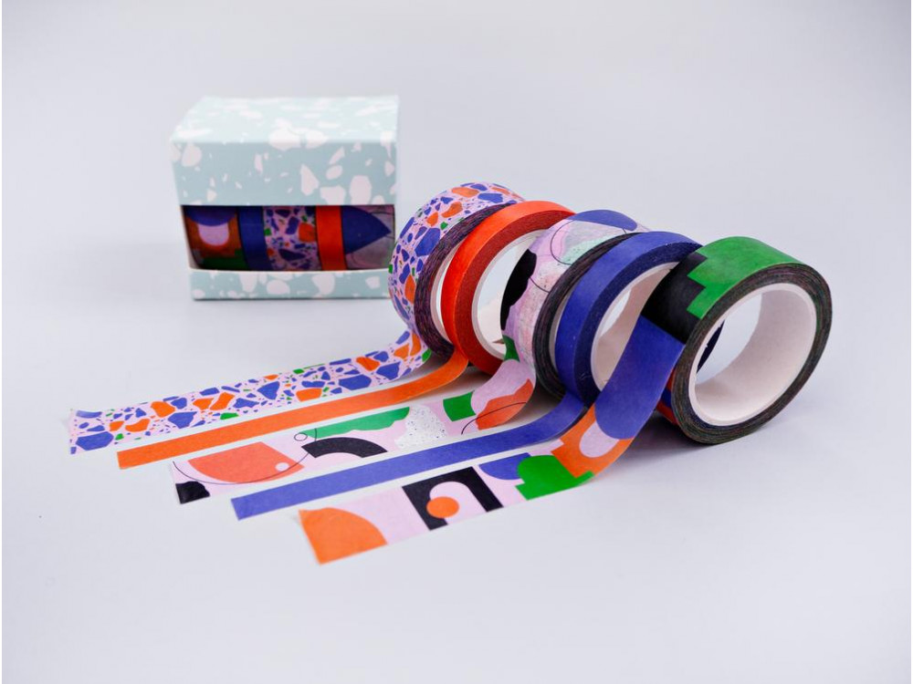 Set of washi paper tape Primary Cities - The Completist. - 5 pcs