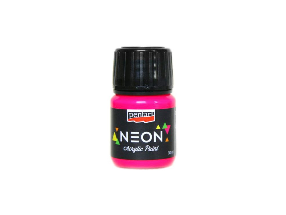 Farba akrylowa, neonowa - Pentart - różowa, 30 ml