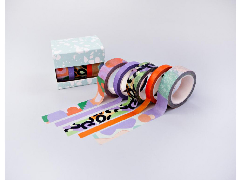 Set of washi paper tape Pastel Cities - The Completist. - 5 pcs