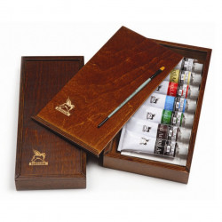 Set of Maxi Acril Paints in wooden case - Renesans - 7 colors x 60 ml