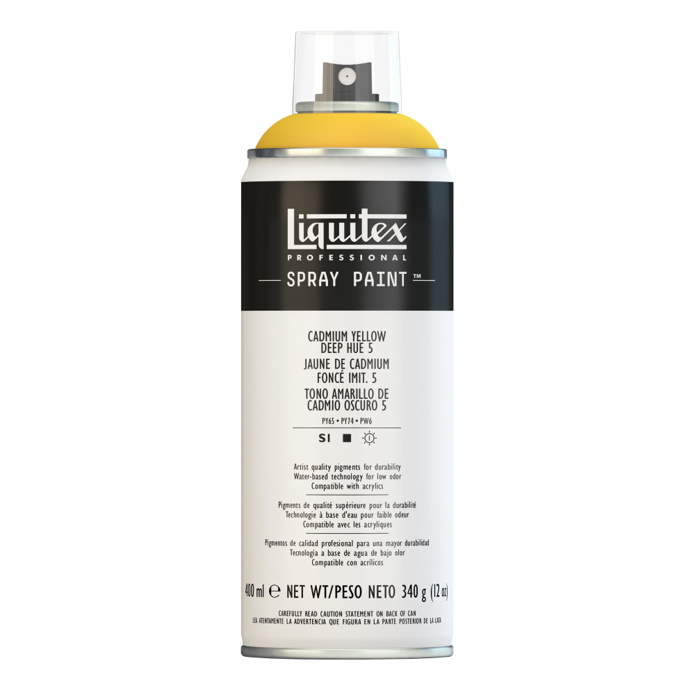 Acrylic spray paint - Liquitex - Cadmium Yellow Deep Hue 5, 400 ml