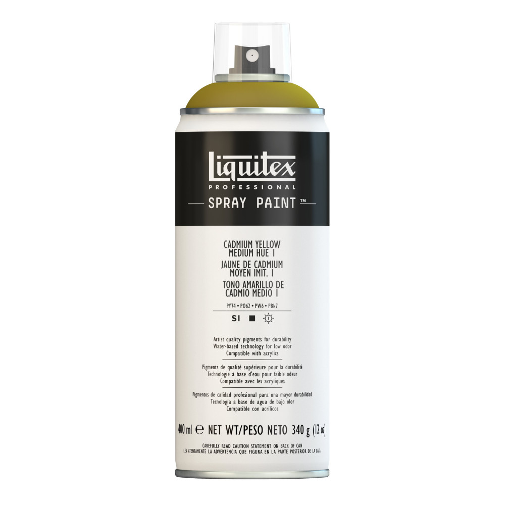 Acrylic spray paint - Liquitex - Cadmium Yellow Medium Hue 1, 400 ml