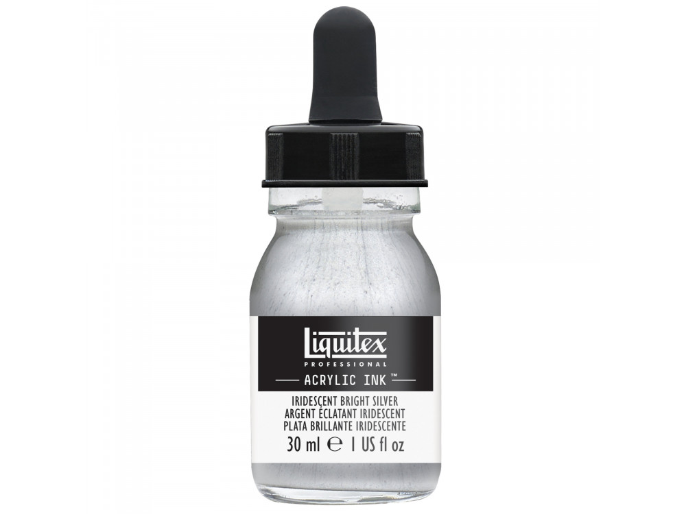 Professional Acrylic ink - Liquitex - Iridescent Bright Silver, 30 ml