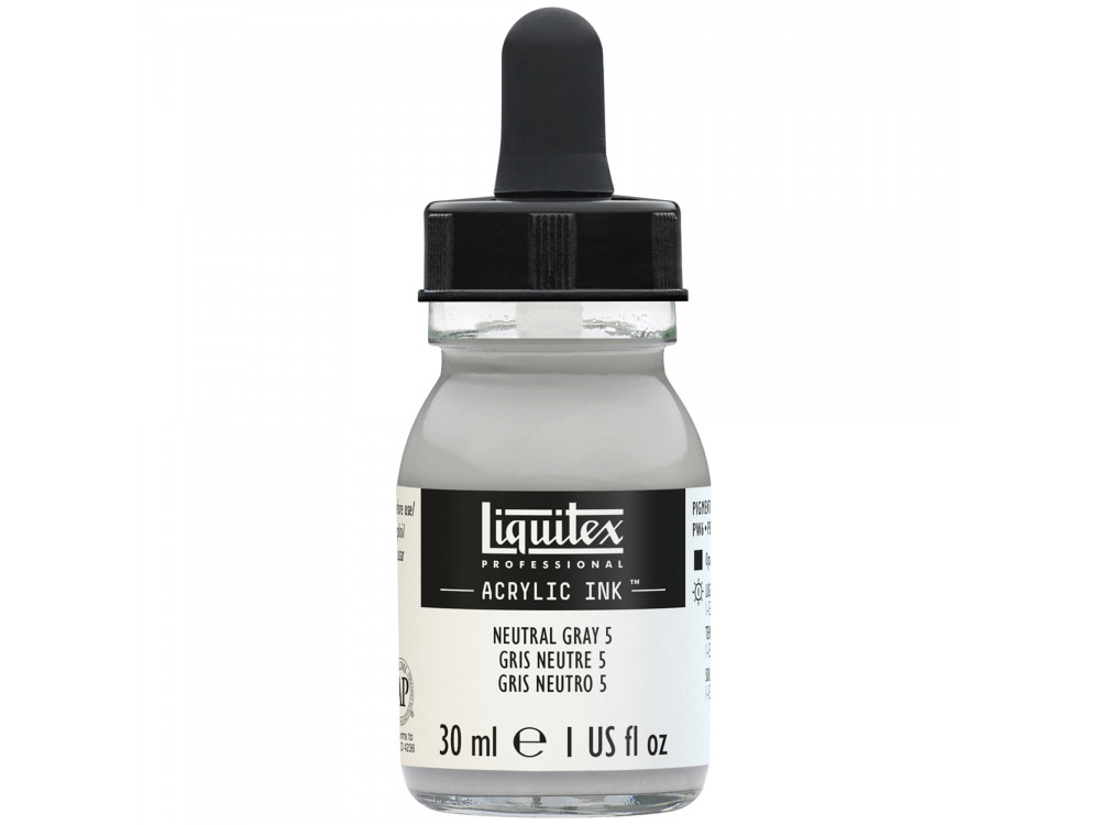 Professional Acrylic ink - Liquitex - Neutral Grey 5, 30 ml