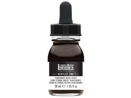 Professional Acrylic ink - Liquitex - Transparent Burnt Umber, 30 ml