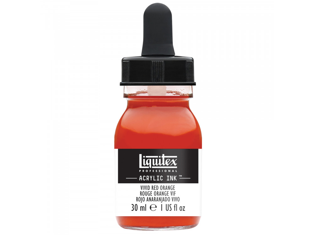 Professional Acrylic ink - Liquitex - Vivid Red Orange, 30 ml