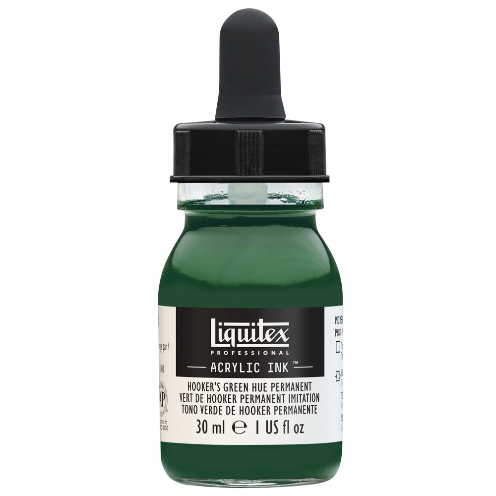 Tusz akrylowy - Liquitex - Hooker's Green Hue Permanent, 30 ml