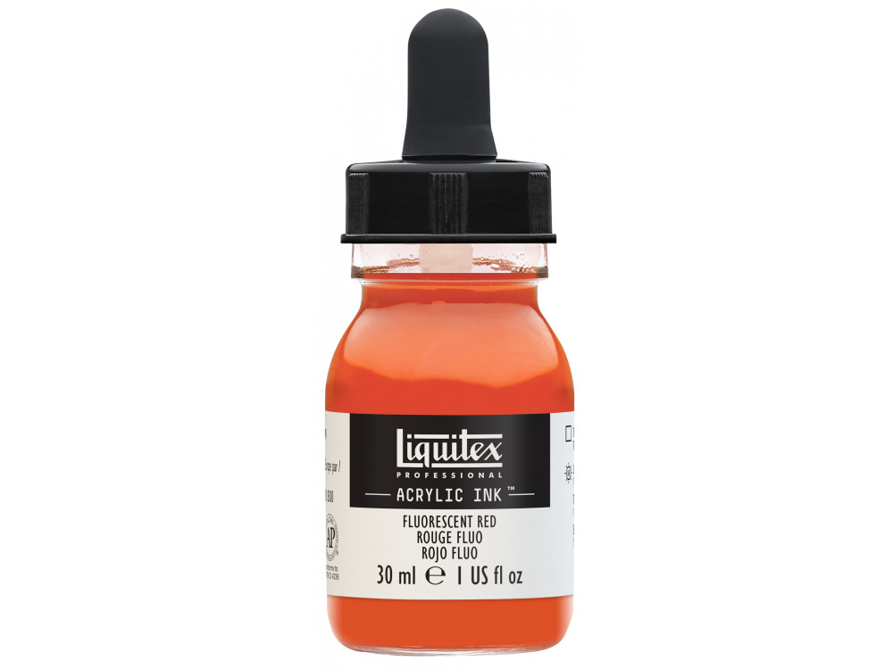 Tusz akrylowy - Liquitex - Fluorescent Red, 30 ml
