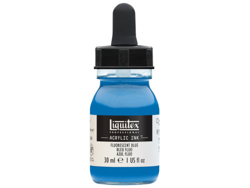 Tusz akrylowy - Liquitex - Fluorescent Blue, 30 ml