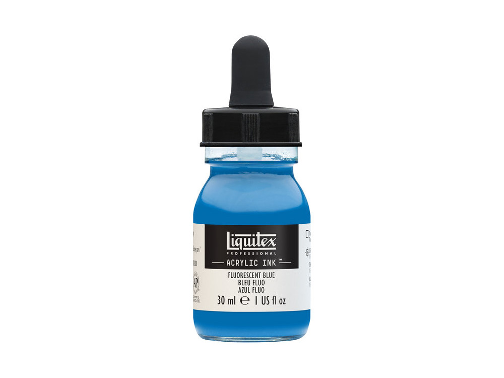 Tusz akrylowy - Liquitex - Fluorescent Blue, 30 ml