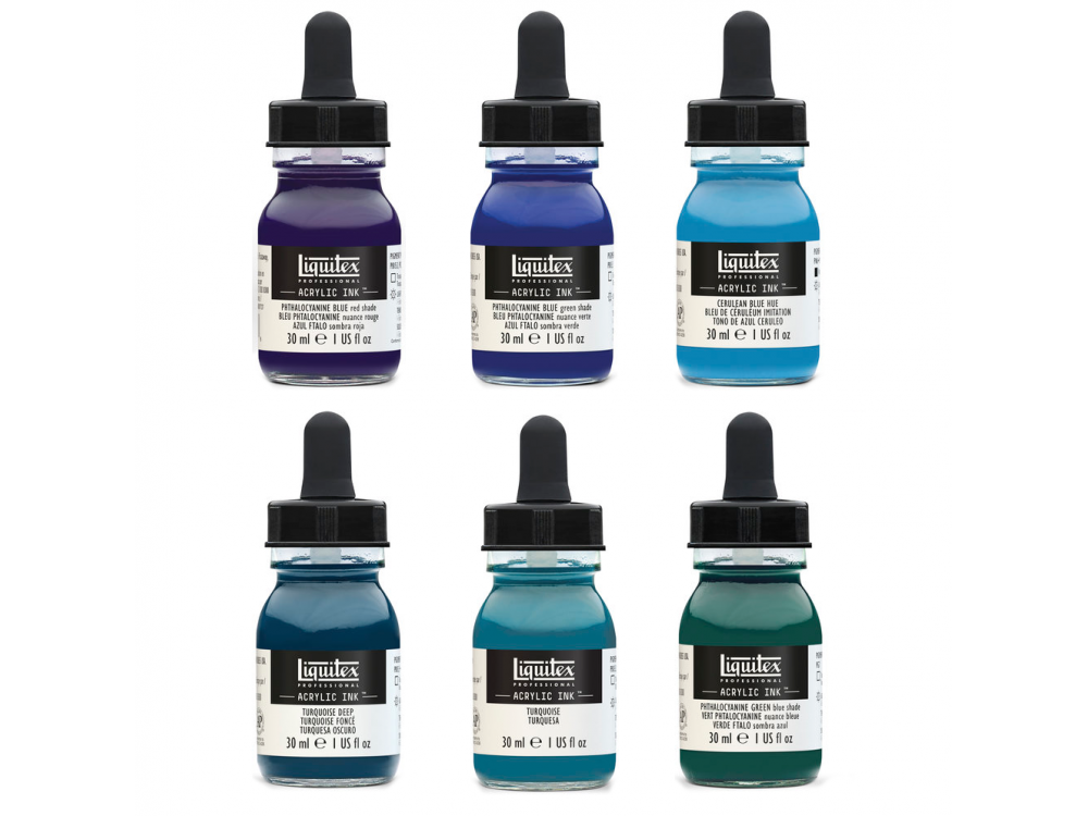 Liquitex Professional Acrylic Ink 6 Colorsx30ml Aqua/Essential