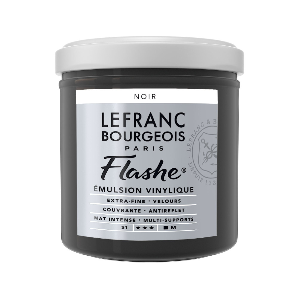 Farba akrylowa Flashe - Lefranc & Bourgeois - Black, 125 ml