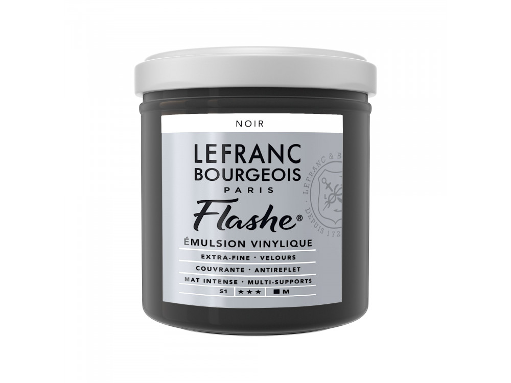 Farba akrylowa Flashe - Lefranc & Bourgeois - Black, 125 ml