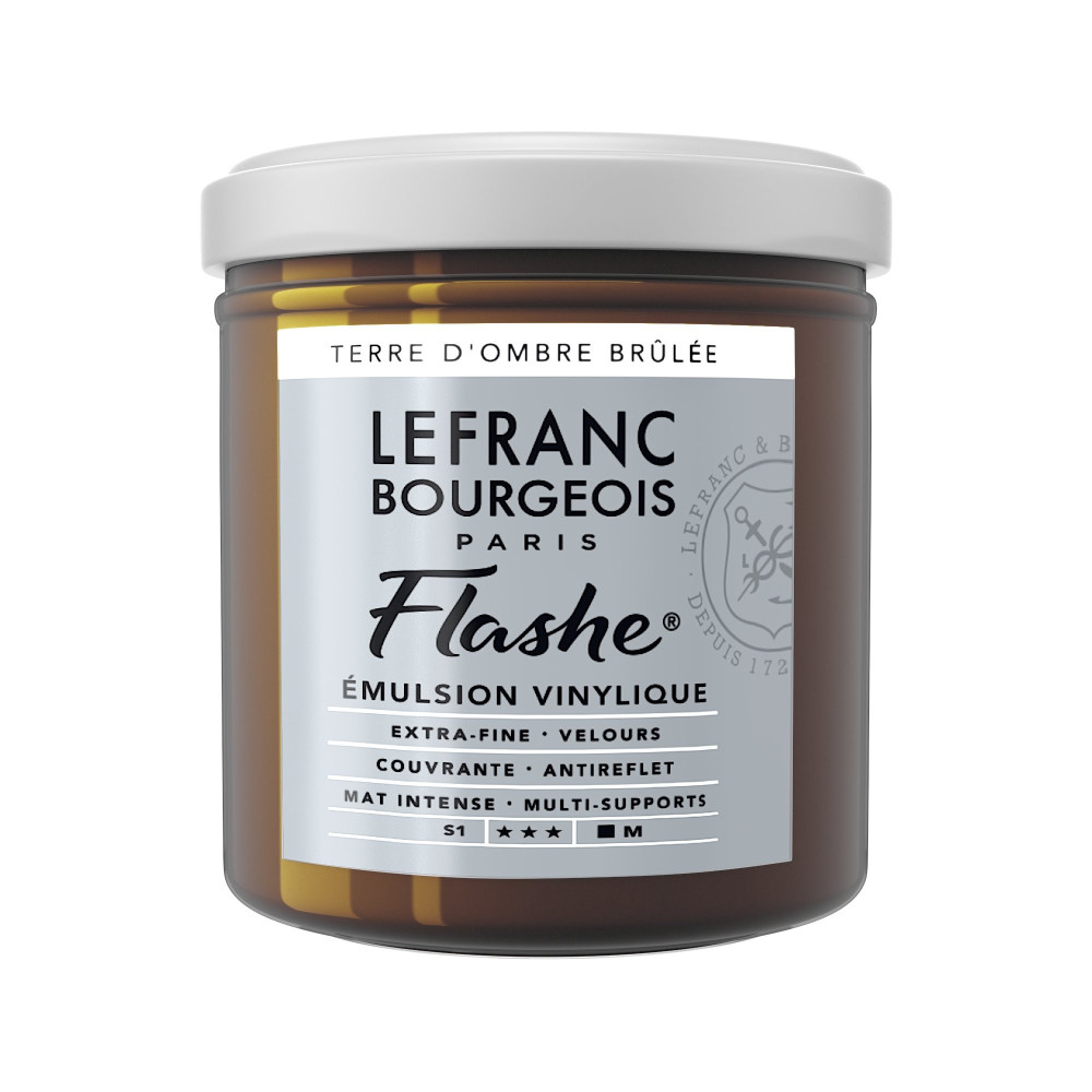 Acrylic paint Flashe - Lefranc & Bourgeois - Burnt Umber, 125 ml