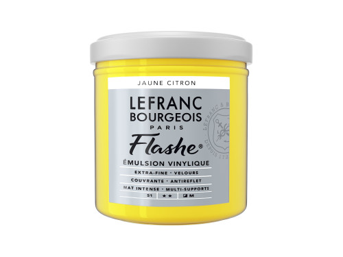 Acrylic paint Flashe - Lefranc & Bourgeois - Lemon Yellow, 125 ml