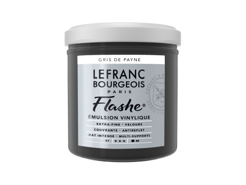 Acrylic paint Flashe - Lefranc & Bourgeois - Payne's Grey, 125 ml