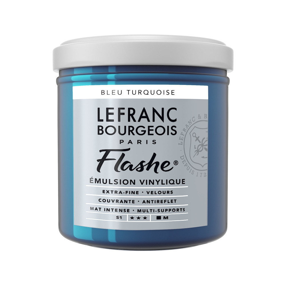 Acrylic paint Flashe - Lefranc & Bourgeois - Turquoise Blue, 125 ml