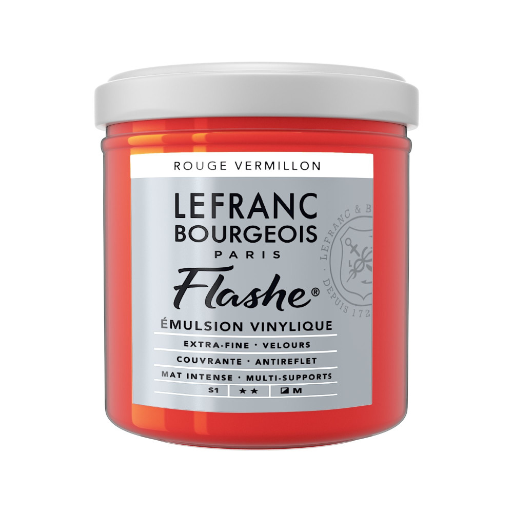 Acrylic paint Flashe - Lefranc & Bourgeois - Vermilion Red, 125 ml