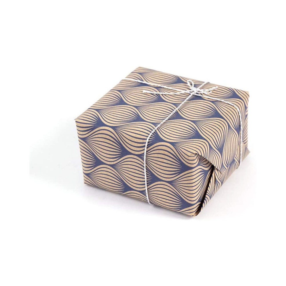 Papier do pakowania prezentów, Blue Leaves - Clairefontaine - 35 cm x 5 m