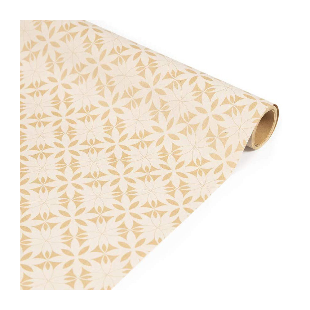 Gift wrapping paper, White Flower - Clairefontaine - 35 cm x 5 m