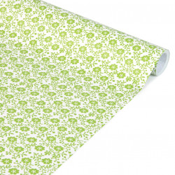 Gift wrapping paper, Green Flowers - Clairefontaine - 35 cm x 5 m
