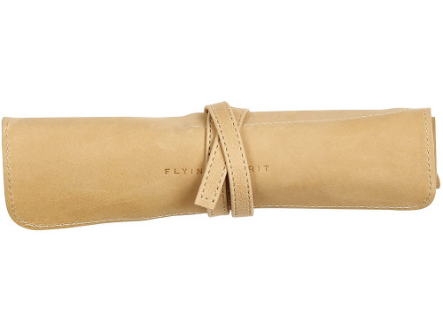 Roll, leather pencil case - Clairefontaine - beige, 26,7 x 20,5 cm