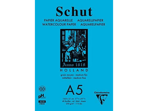 Petit Grain Watercolour paper pad - Clairefontaine - A5, 250 g, 40 sheets