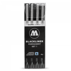 Blackliner premanent Set 1 - Molotow - black, 4 pcs
