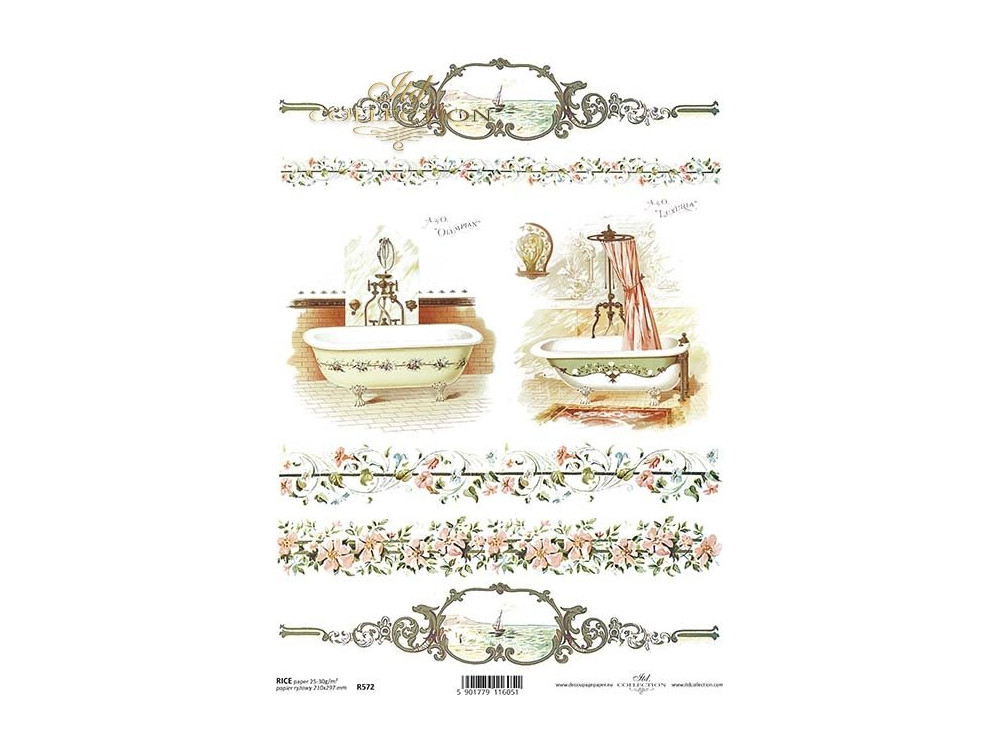 Decoupage paper A4 - ITD Collection - rice, R572