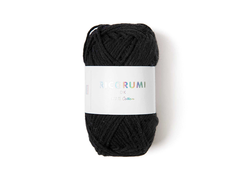 Ricorumi DK cotton yarn - Rico Design - Black, 25 g