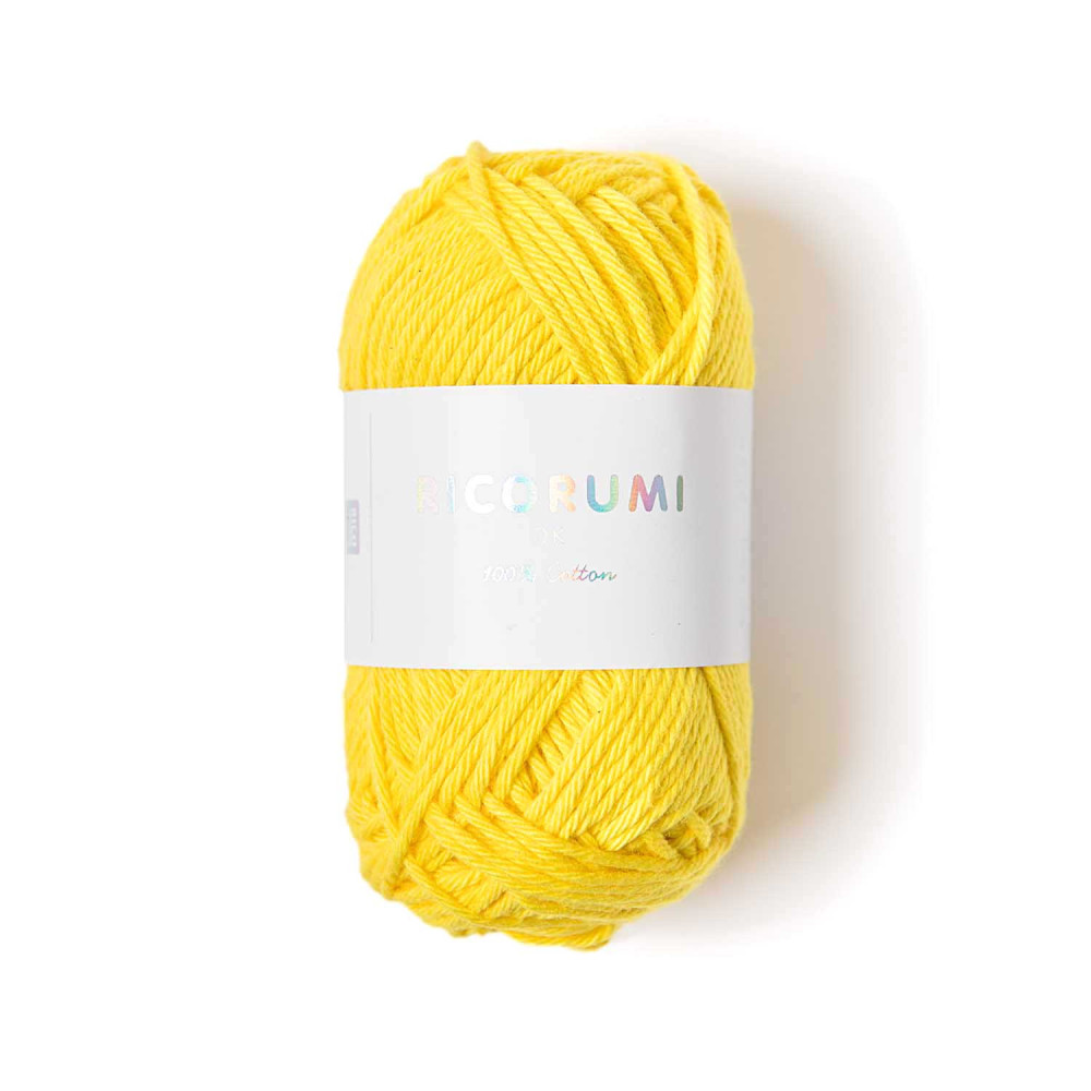 Ricorumi DK cotton yarn - Rico Design - Yellow, 25 g