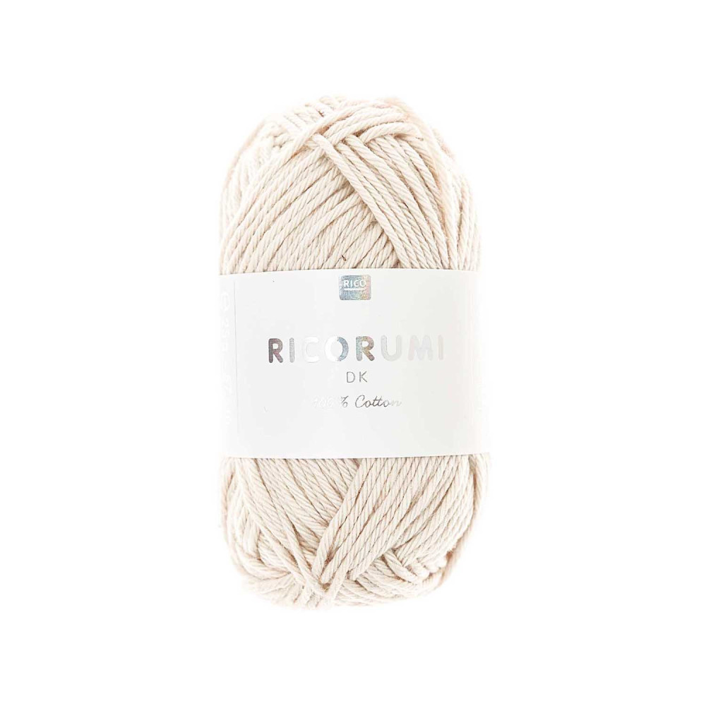 Ricorumi DK cotton yarn - Rico Design - Ivory, 25 g