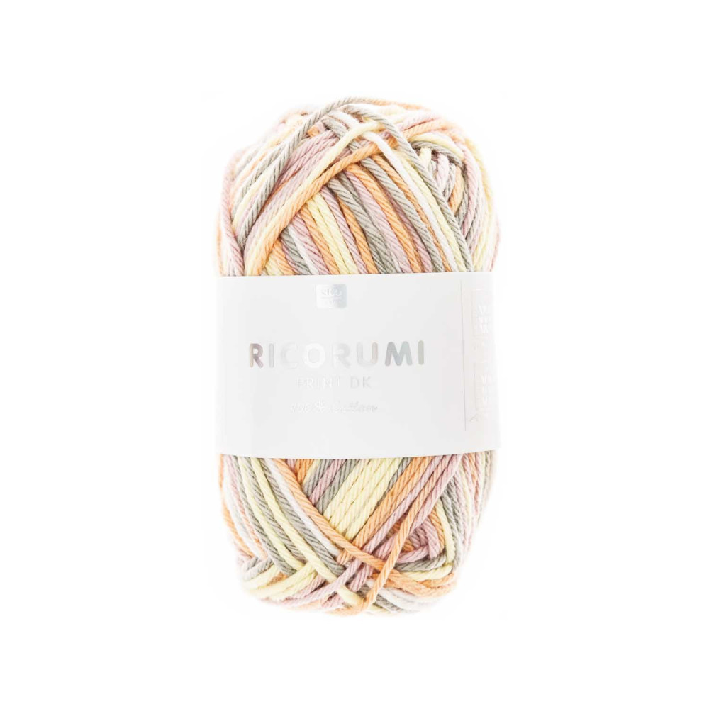 Ricorumi Print DK cotton yarn - Rico Design - Pink-Yellow, 25 g