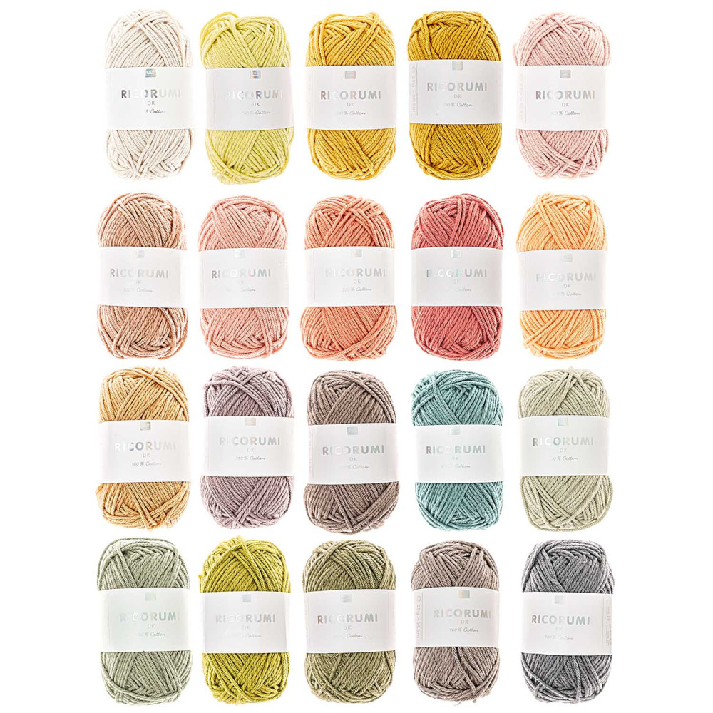 Set of Ricorumi DK cotton yarn - Rico Design - 20 pcs